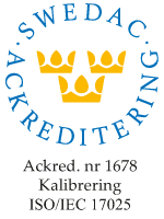 Swedac Accreditation 1678 Calibration